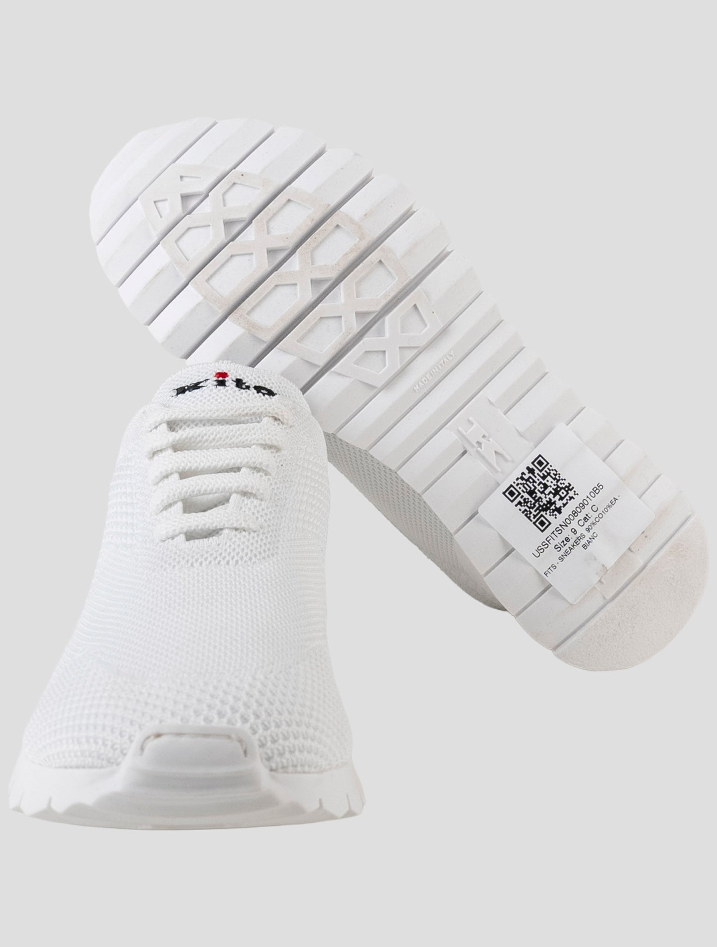 Kiton White Cotton Ea Sneakers