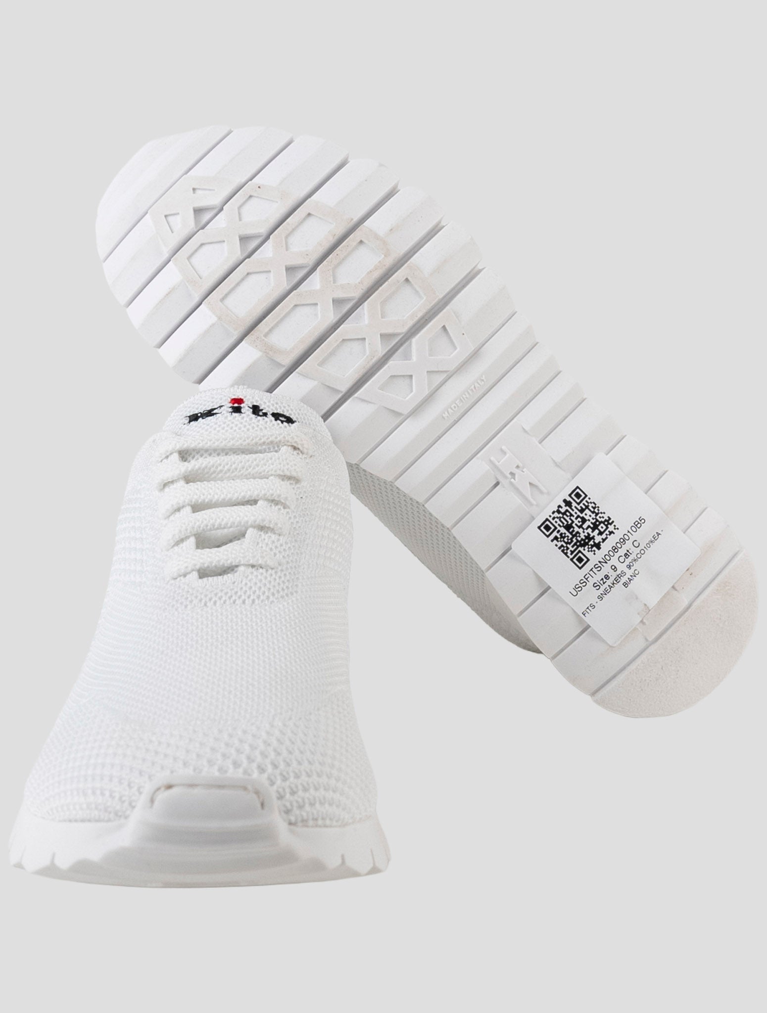 Kiton White Cotton Ea Sneakers