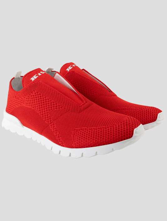 Kiton Red Cotton Ea Sneakers