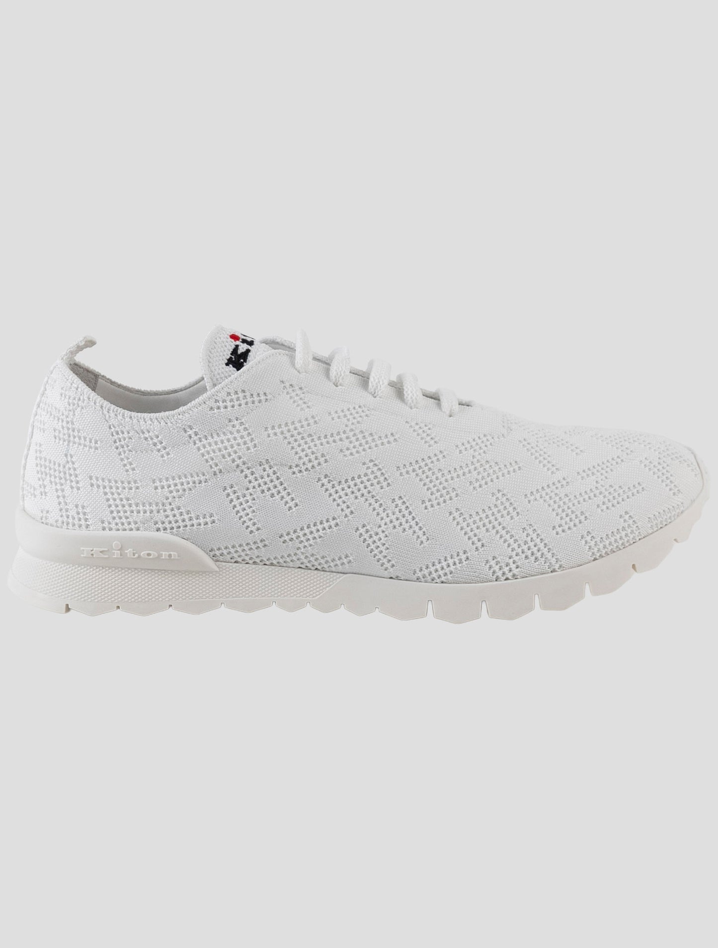 Kiton White Cotton Ea Sneakers