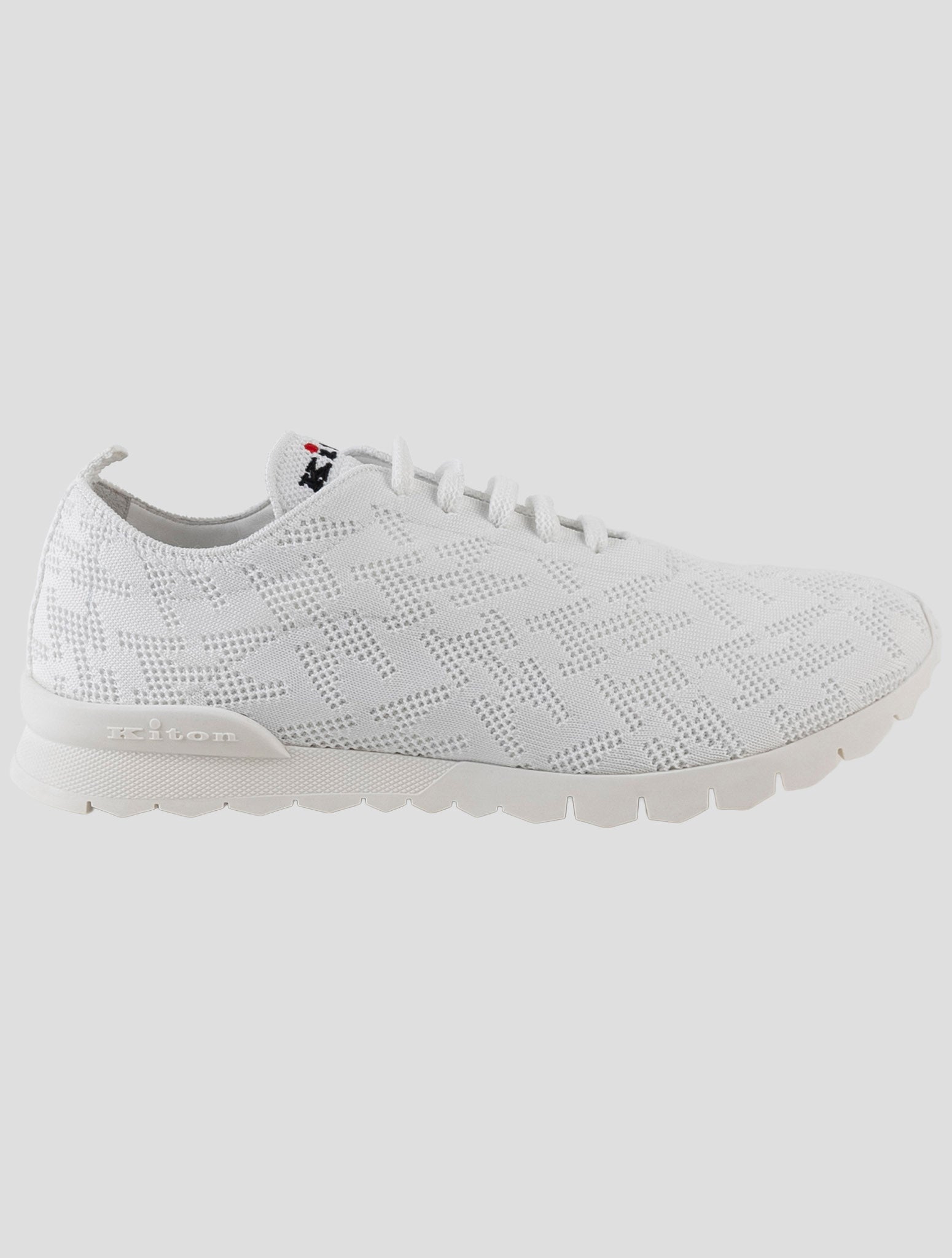 Kiton White Cotton Ea Sneakers