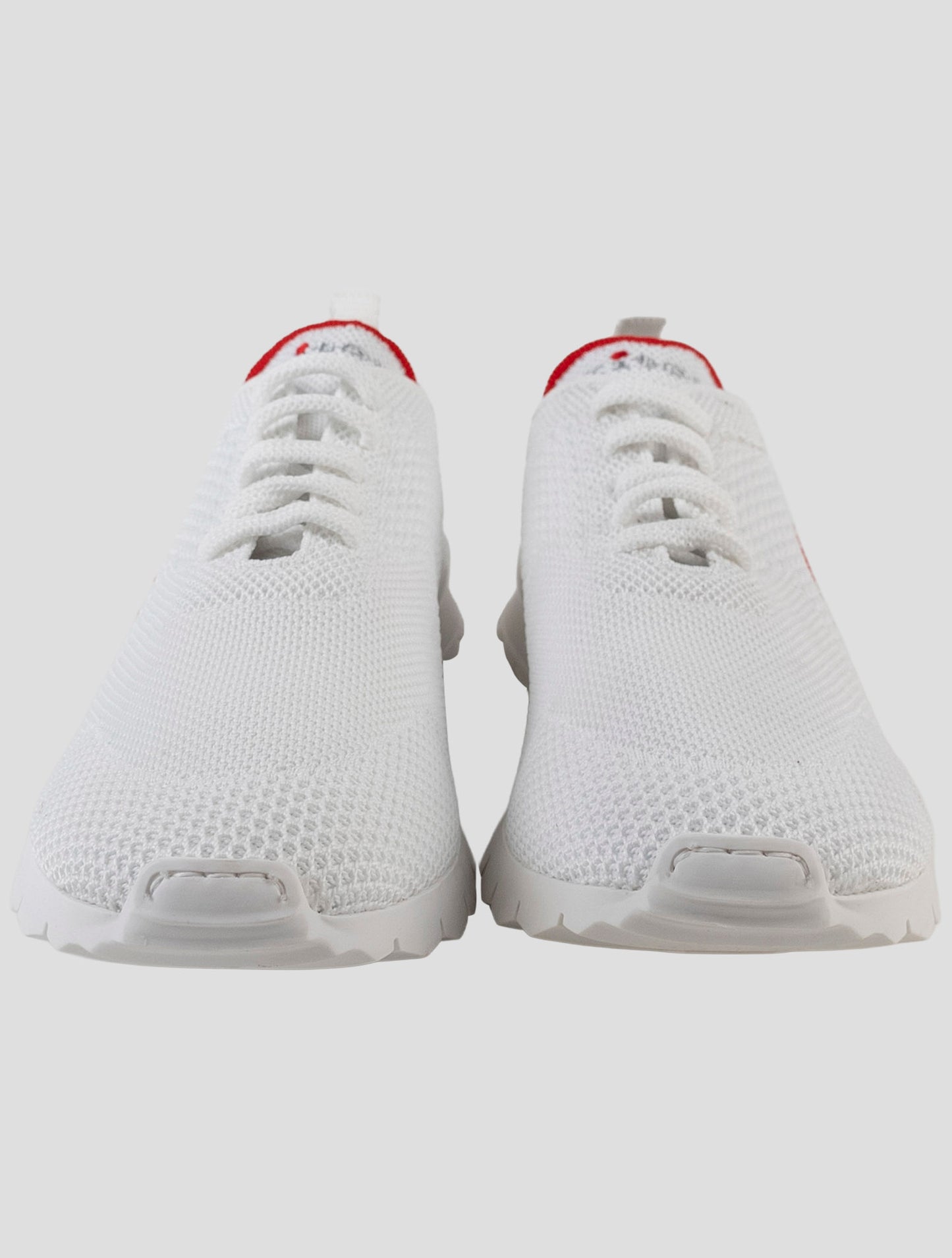 Kiton White Red Cotton Ea Sneakers