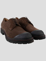 Kiton Brown Leather Suede Sneakers