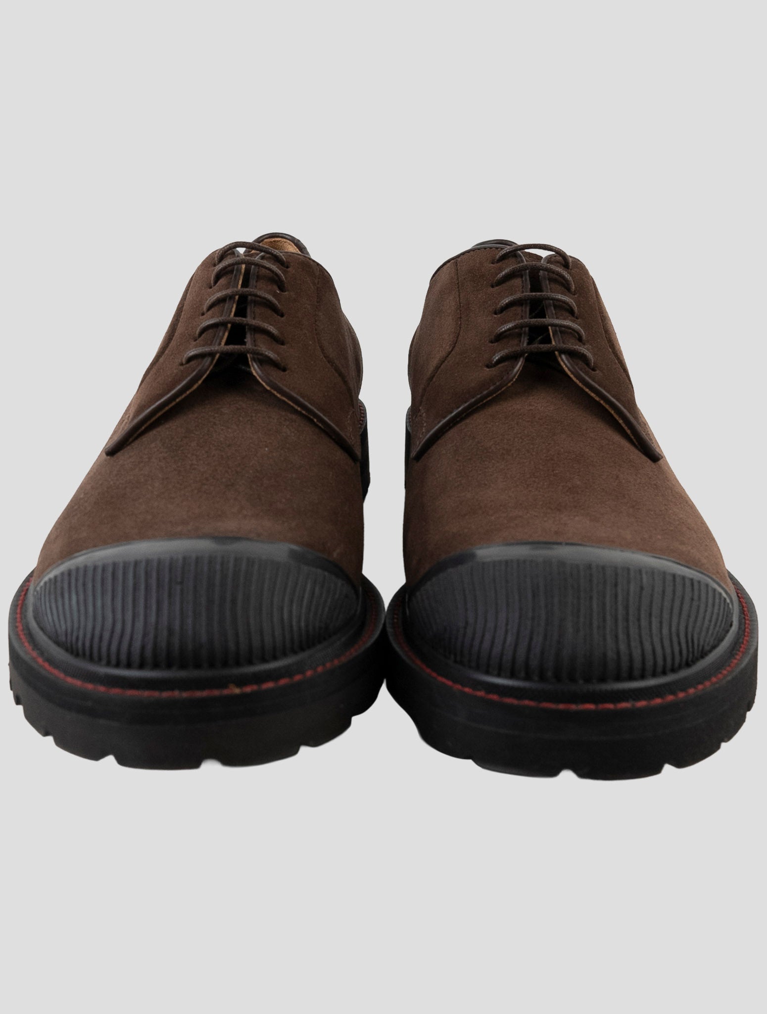 Kiton Brown Leather Suede Sneakers