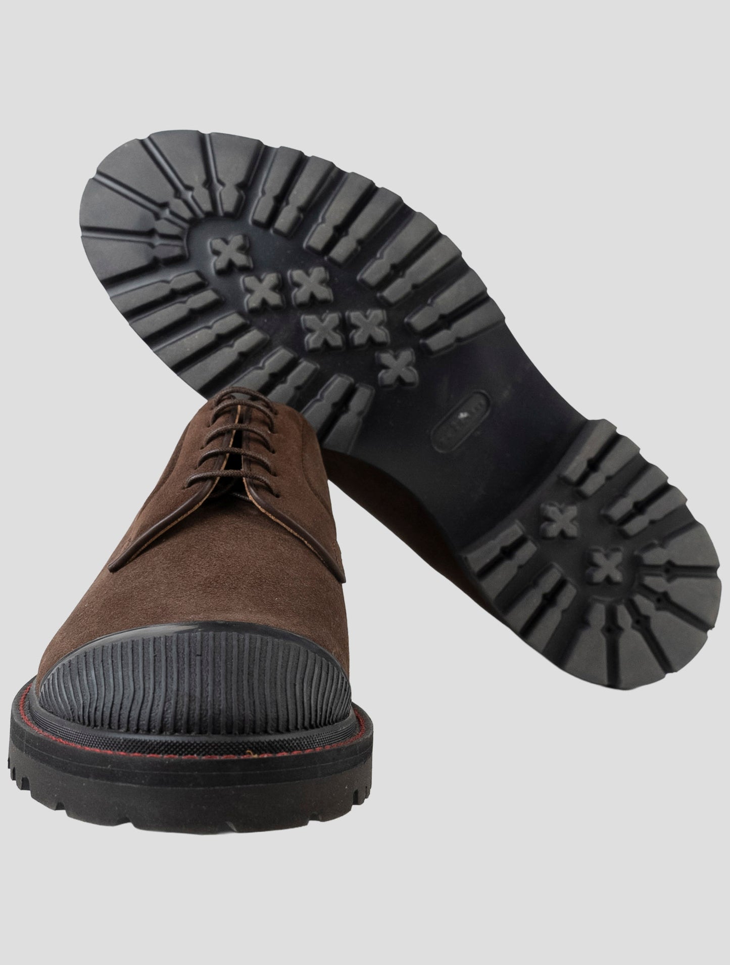 Kiton Brown Leather Suede Sneakers