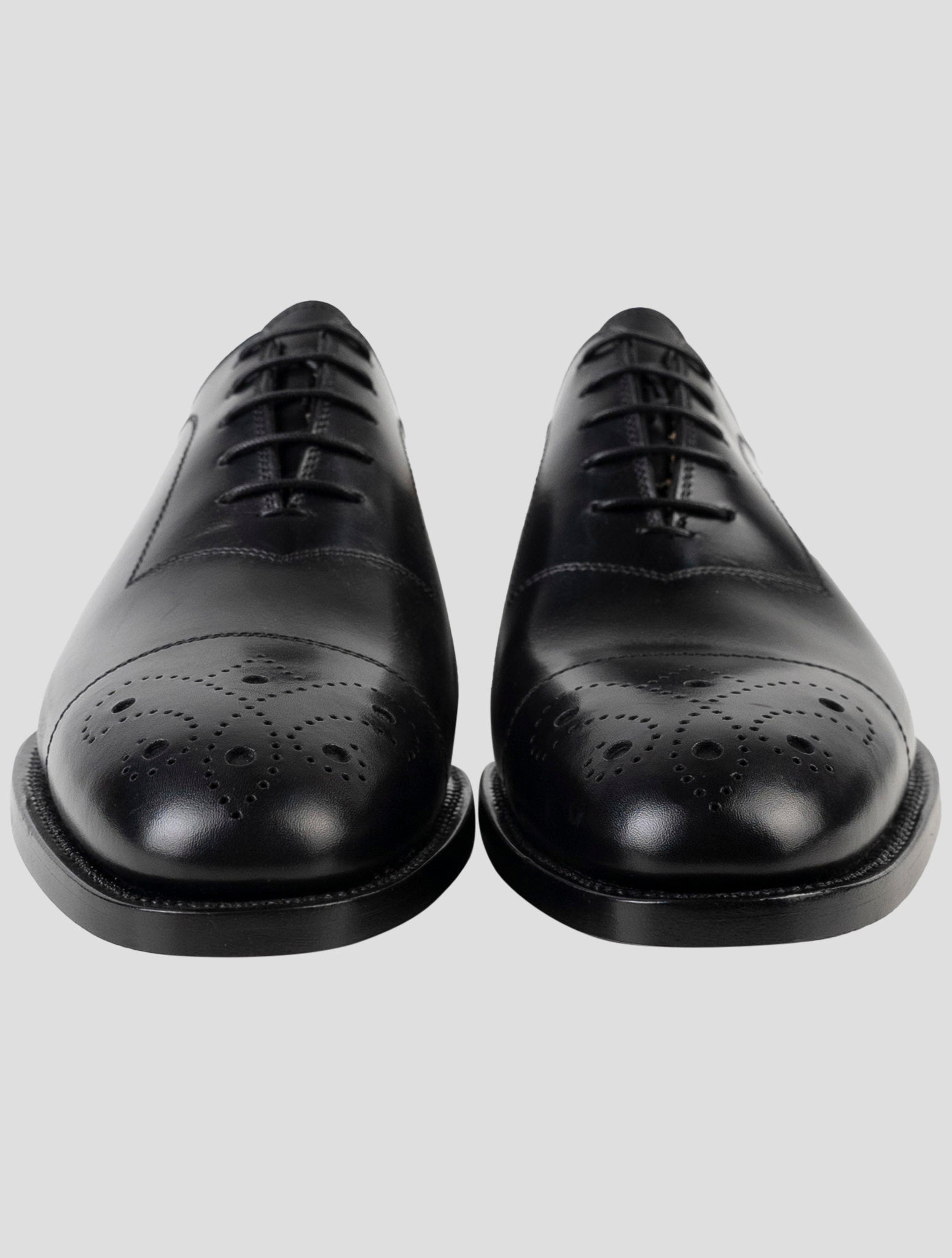 Kiton Black Leather Dress Shoes