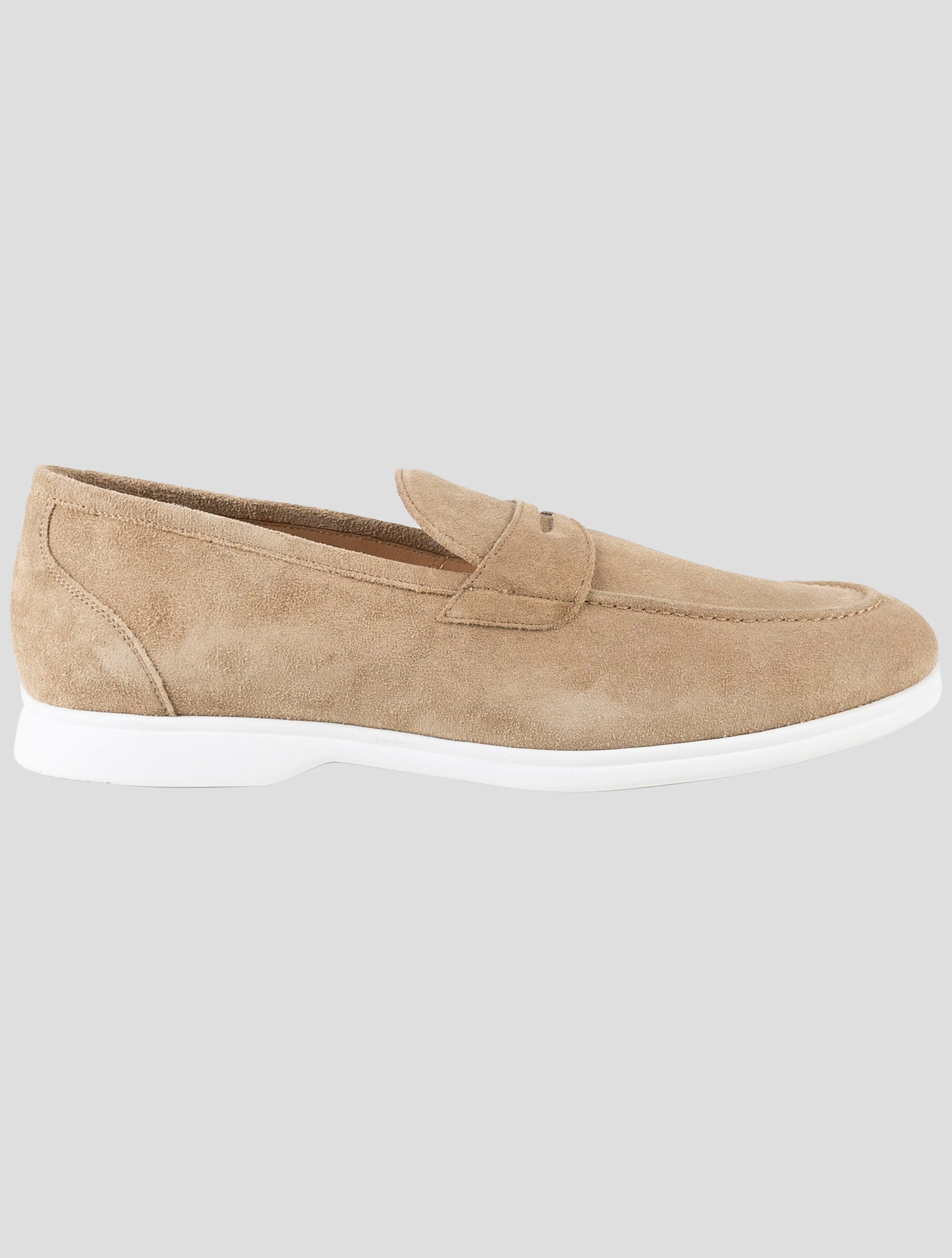 Kiton Beige Leather Suede Loafers