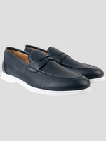 Kiton Blue Leather Loafers