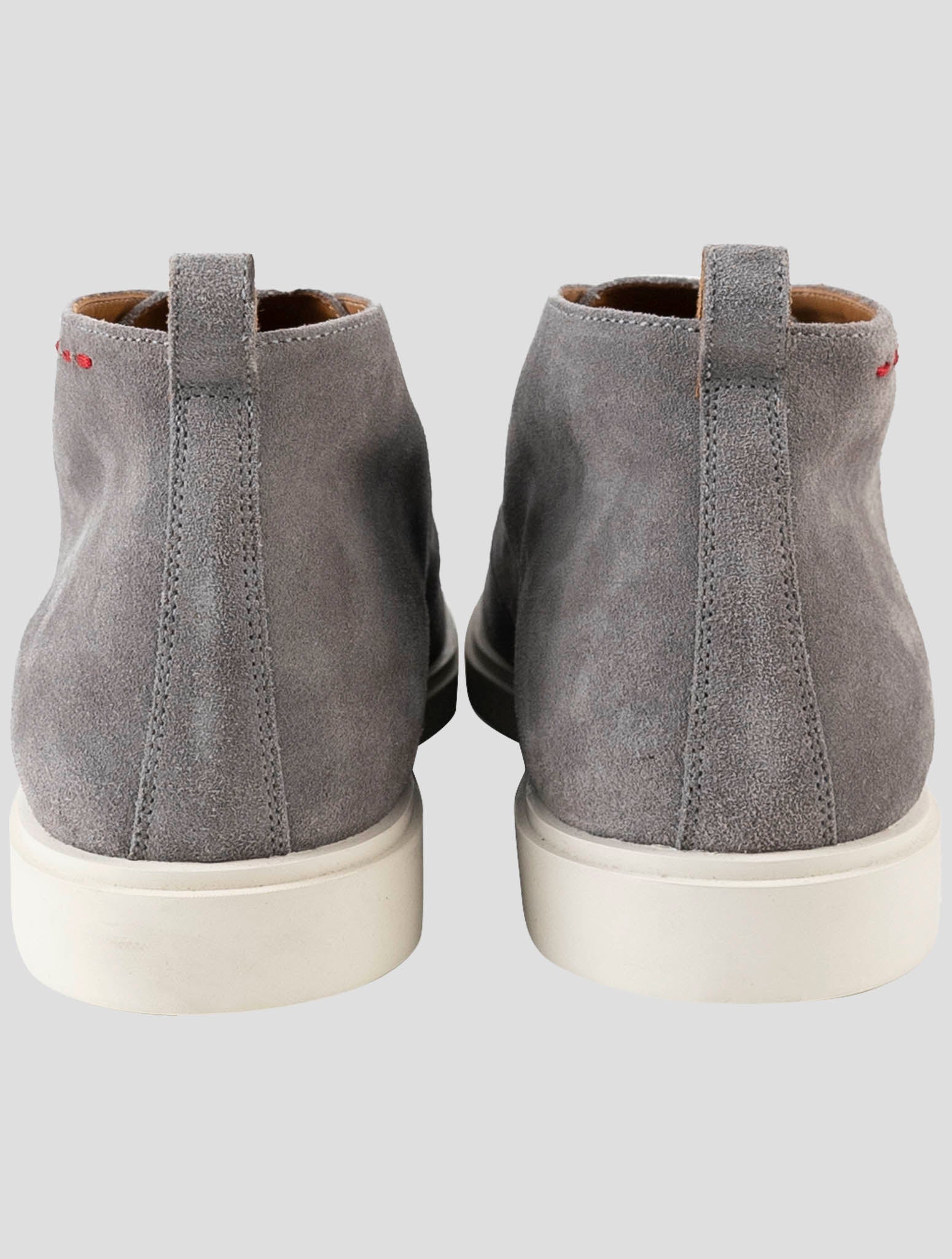 Kiton Gray Leather Suede Sneakers
