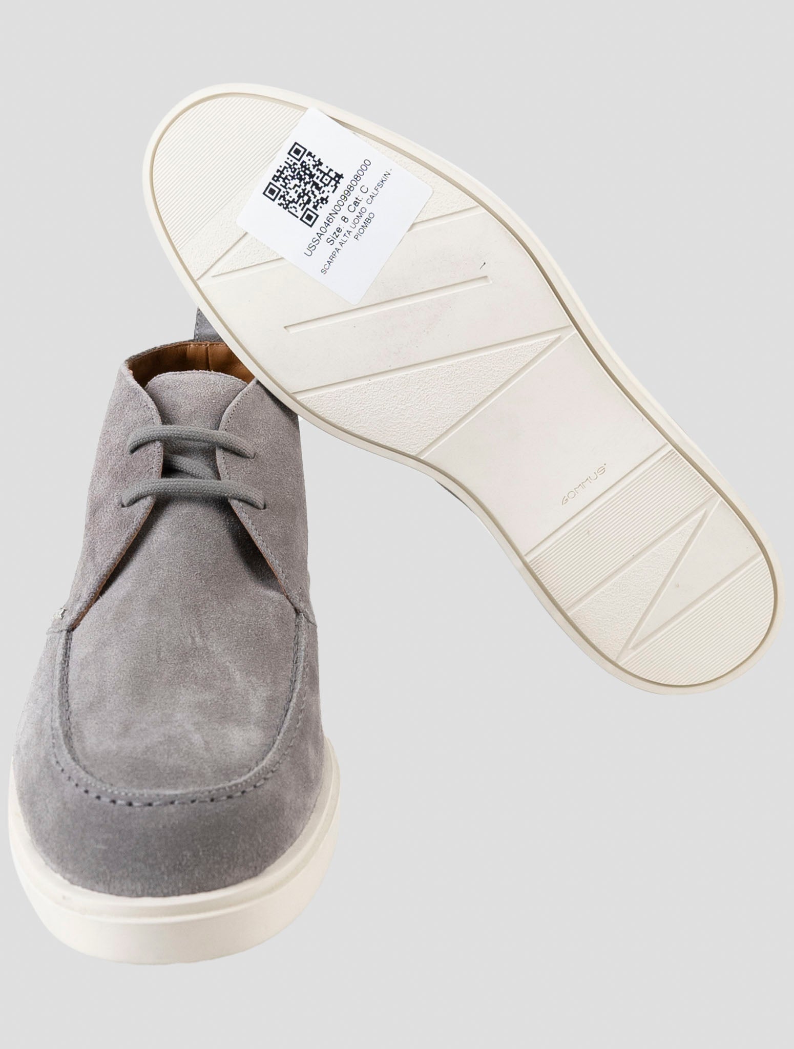 Kiton Gray Leather Suede Sneakers