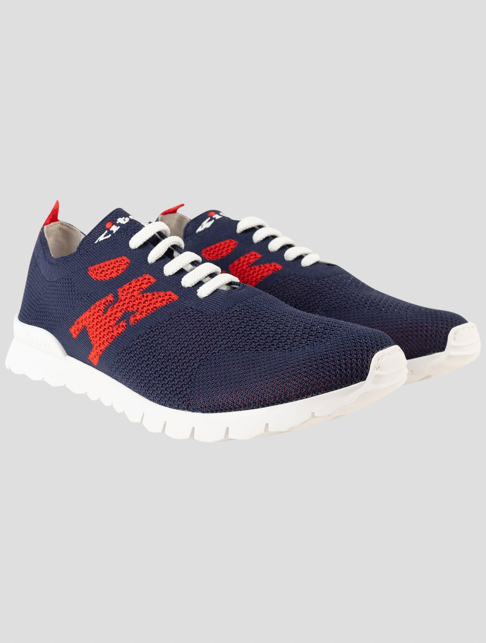 Kiton Blue Cotton Ea Sneakers