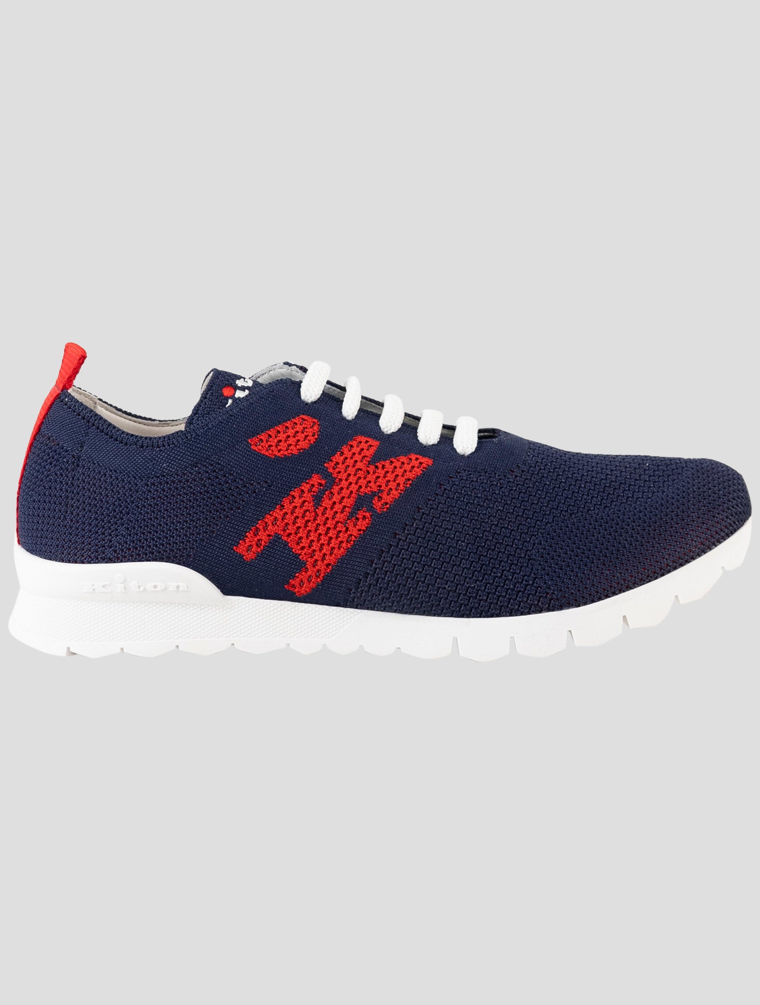 Kiton Blue Cotton Ea Sneakers