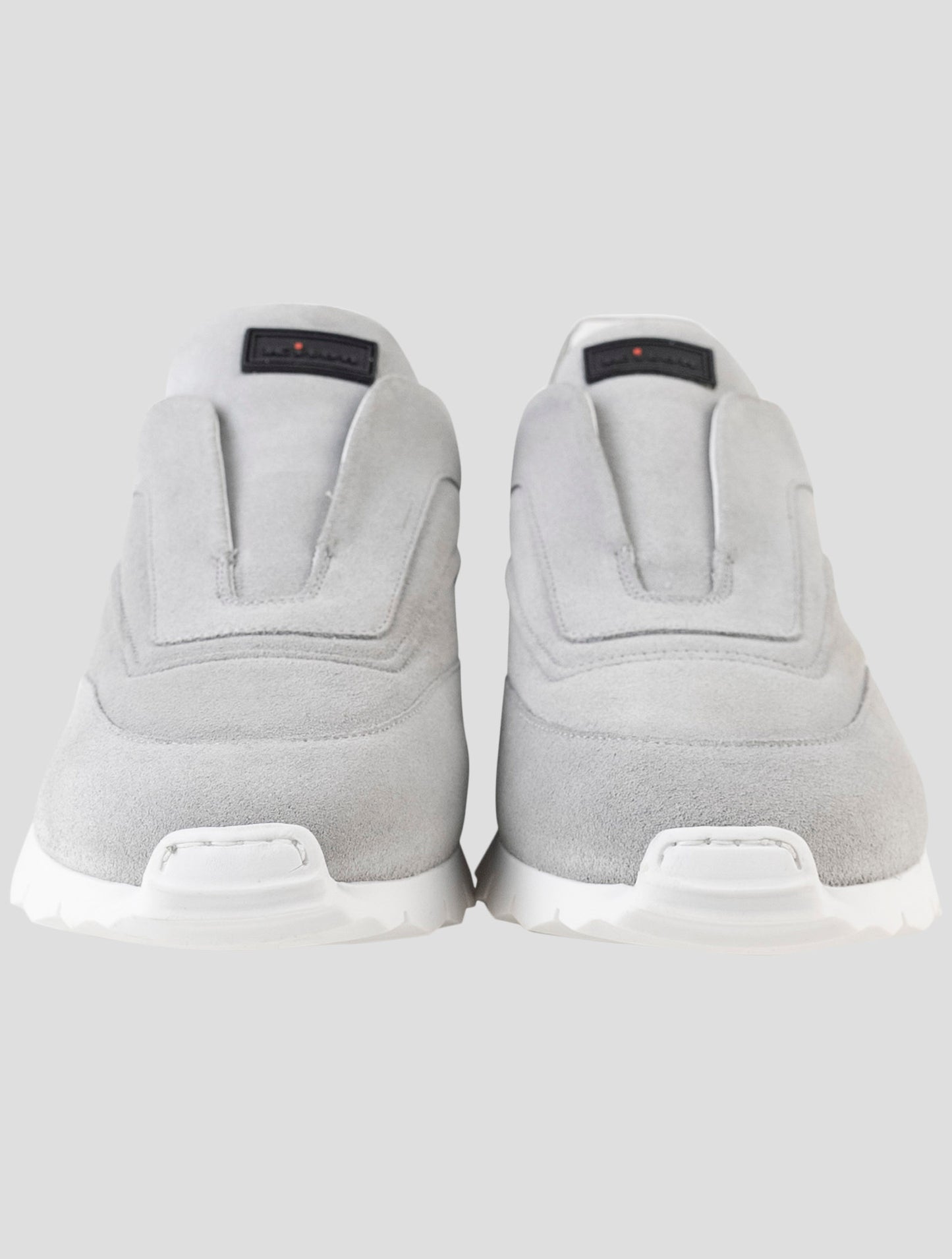 Kiton Gray Leather Suede Sneakers