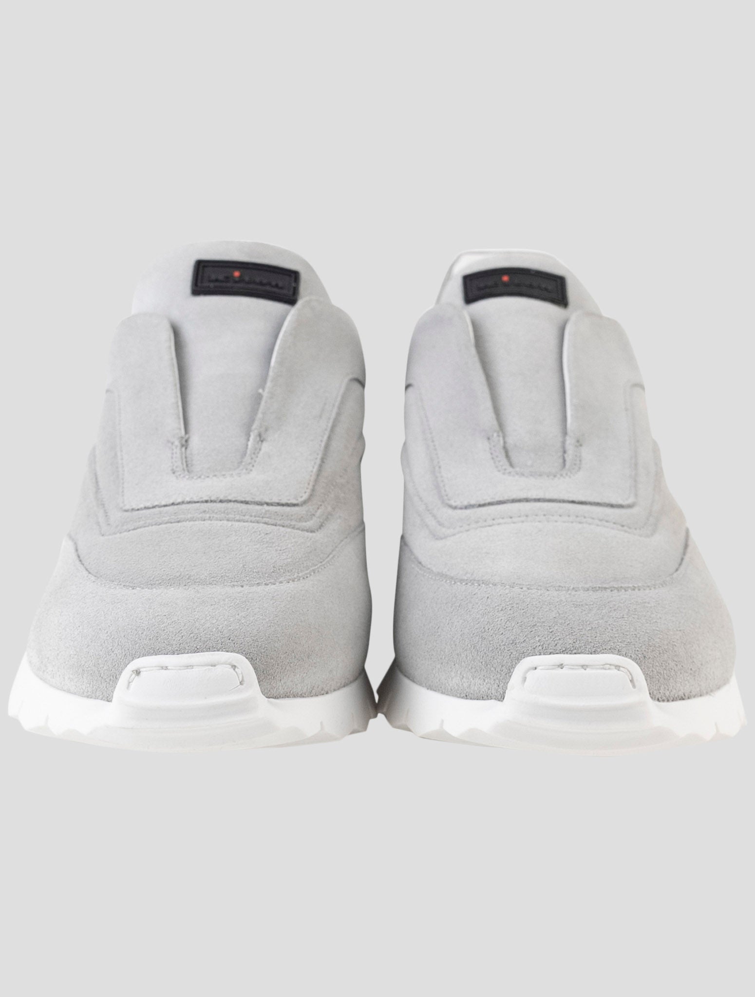 Kiton Gray Leather Suede Sneakers