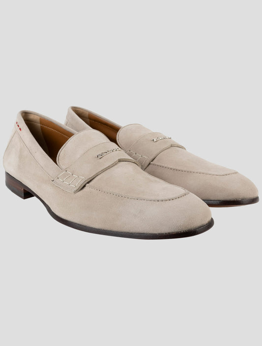 Kiton Beige Leather Suede Loafers