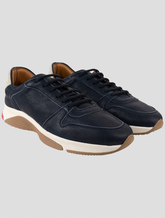 Kiton Blue Leather Sneakers