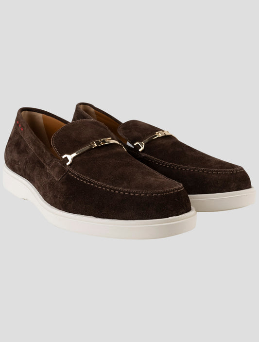 Kiton Brown Leather Suede Loafers