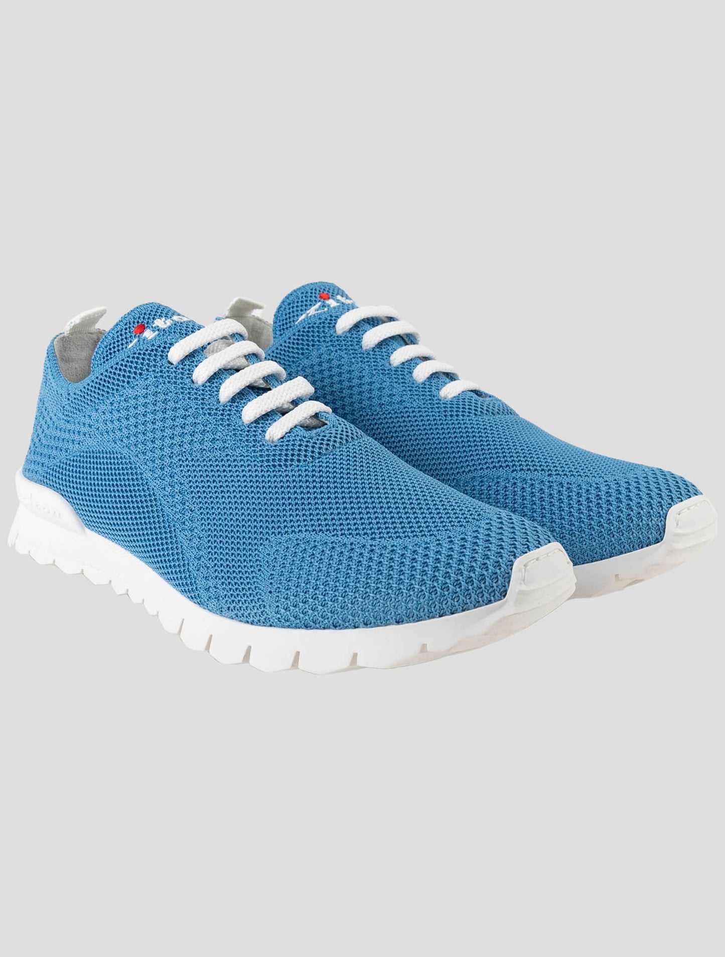 Kiton Light Blue Cotton Ea Sneakers