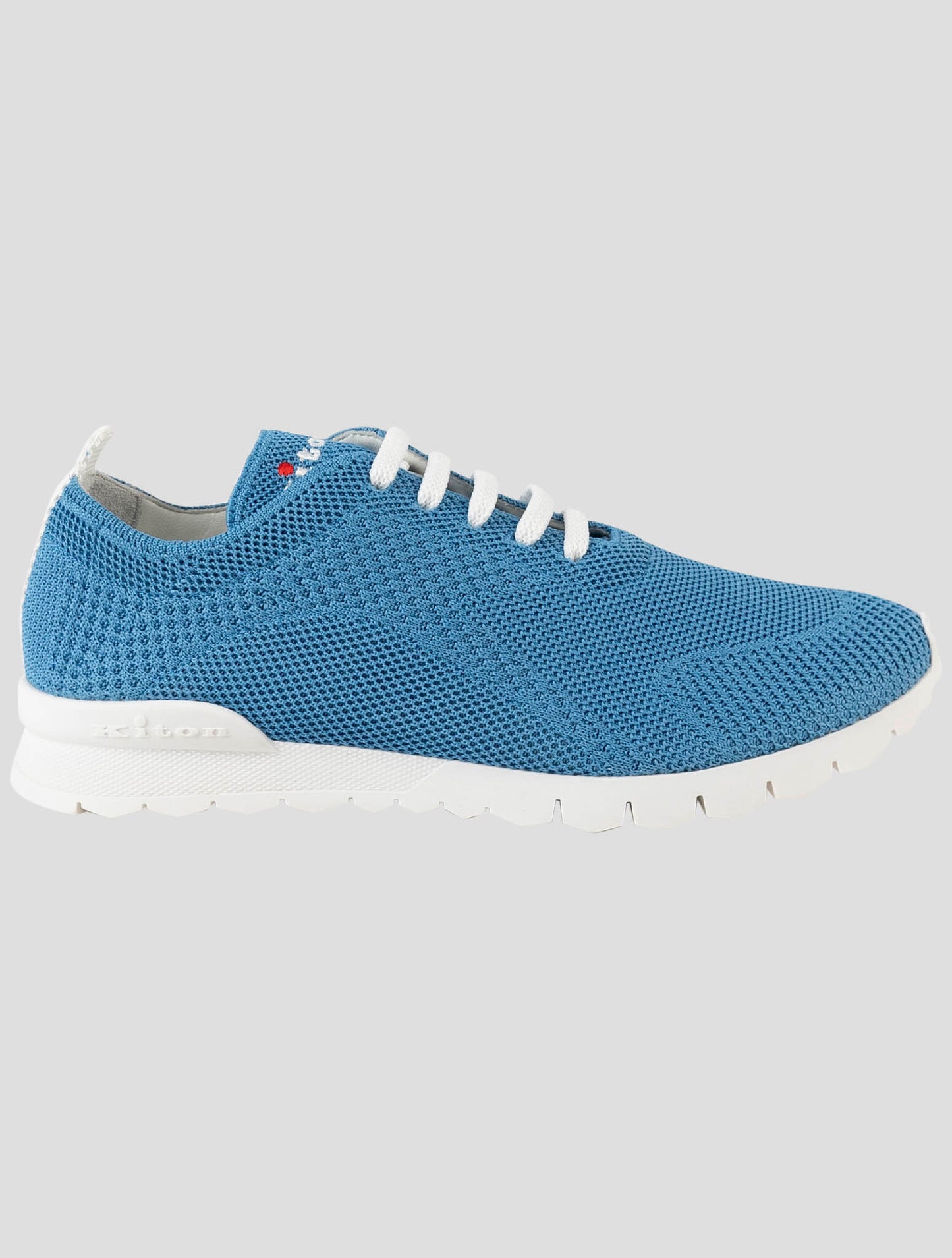 Kiton Light Blue Cotton Ea Sneakers