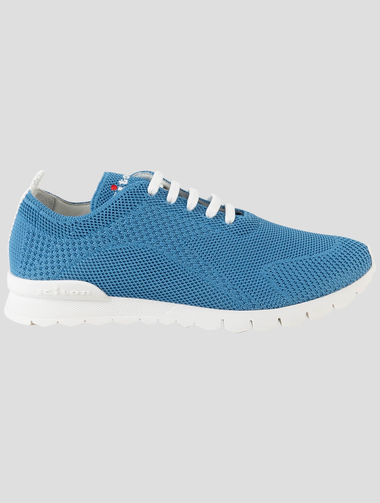 Kiton Light Blue Cotton Ea Sneakers