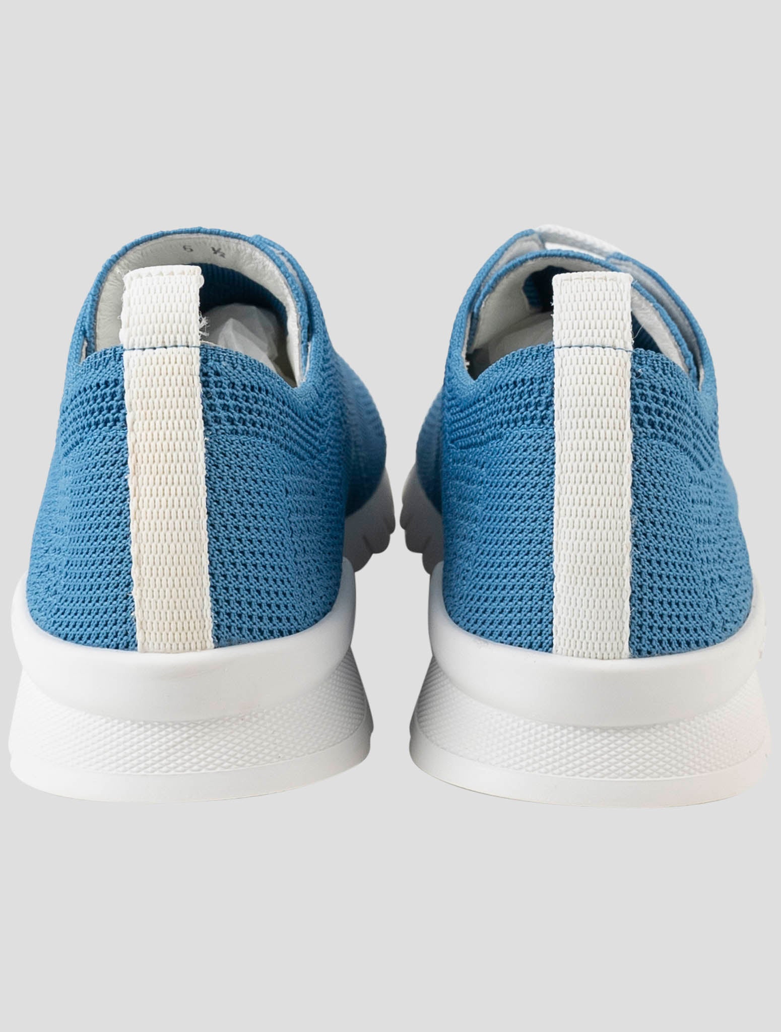 Kiton Light Blue Cotton Ea Sneakers