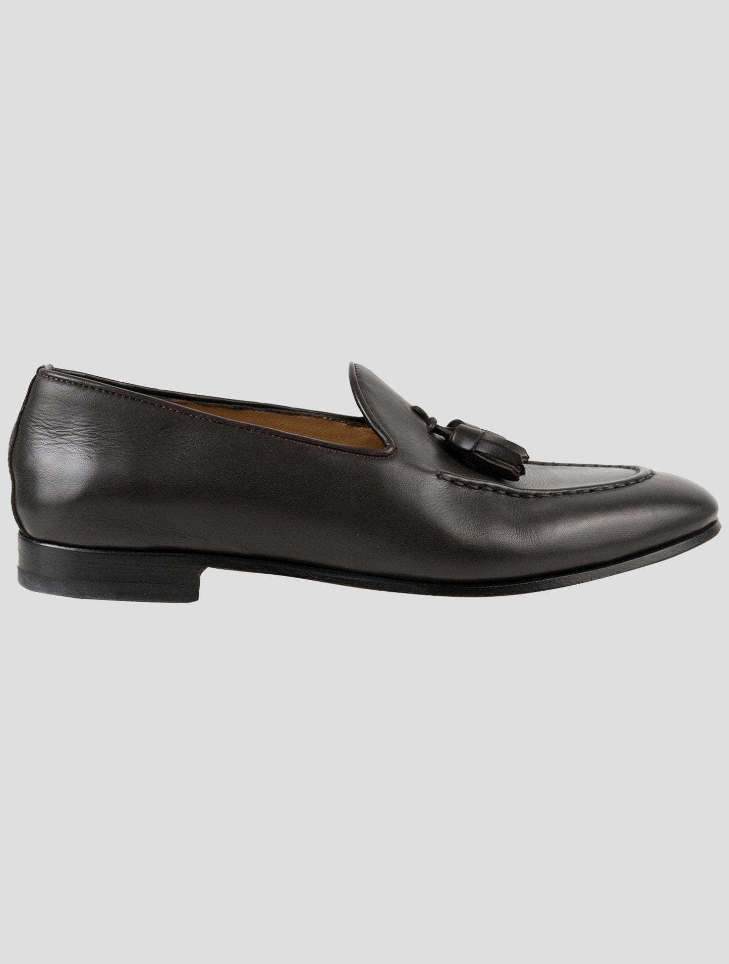 Kiton Dark Brown Leather Loafers