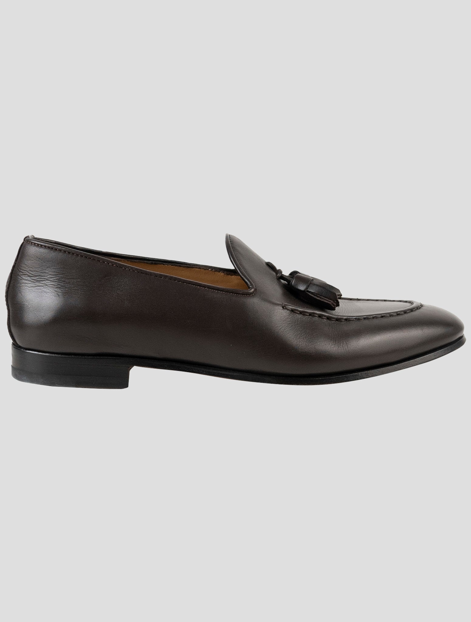 Kiton Dark Brown Leather Loafers
