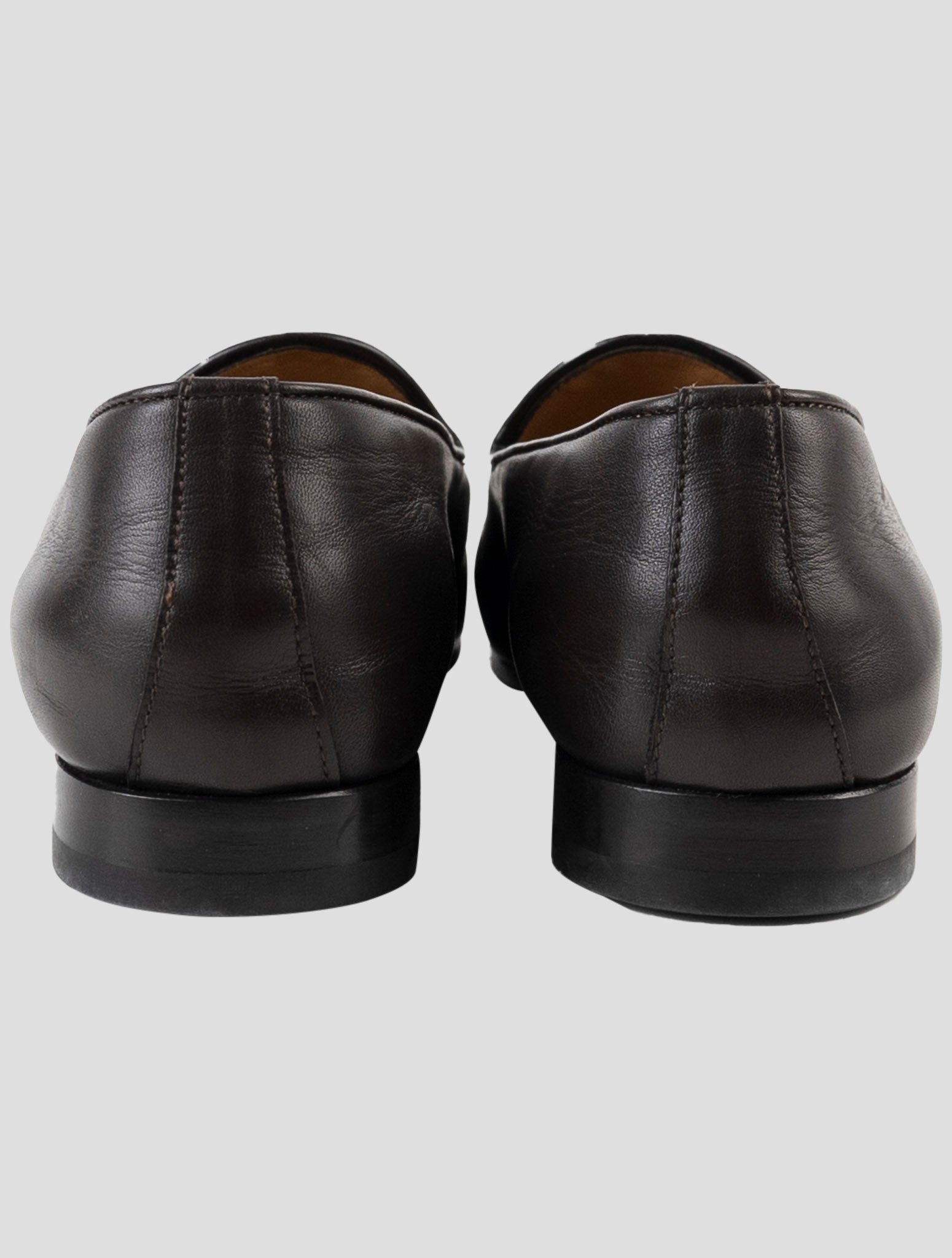 Kiton Dark Brown Leather Loafers