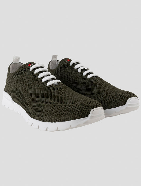 Kiton Green Cotton Ea Sneakers