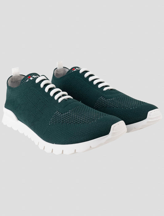 Kiton Green Cotton Ea Sneakers