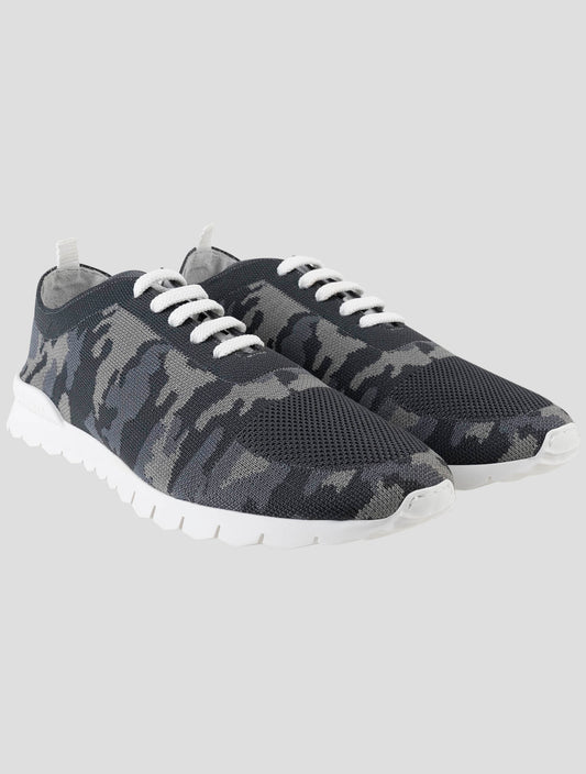 Kiton Gray Cotton Ea Sneakers