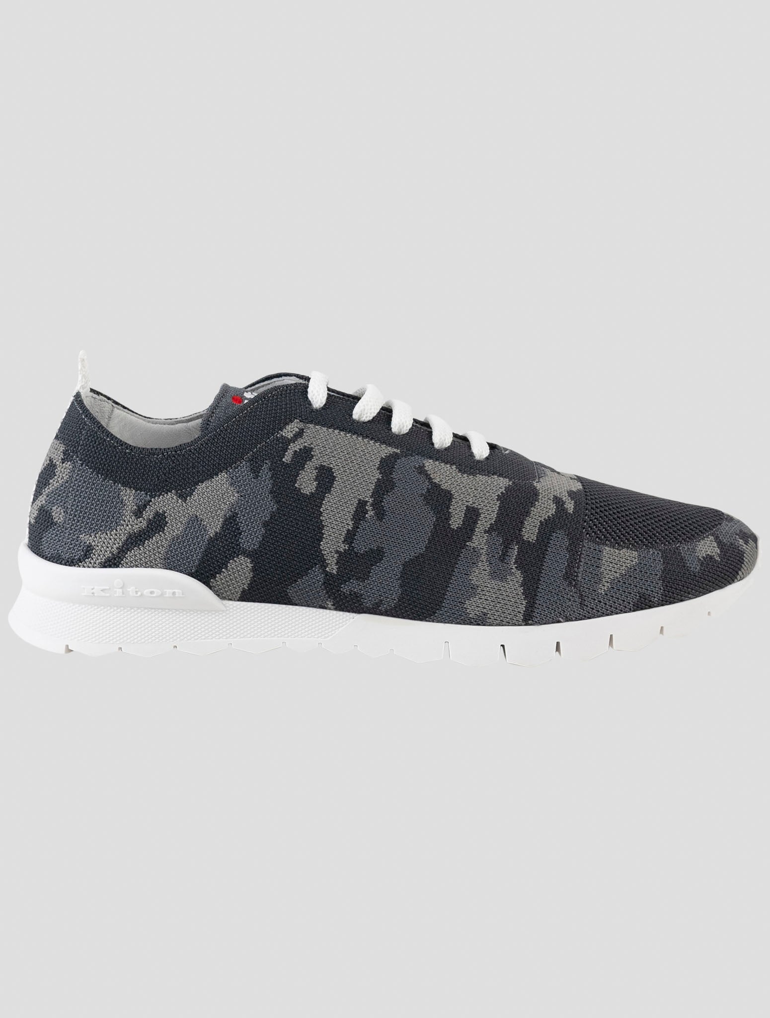 Kiton Gray Cotton Ea Sneakers