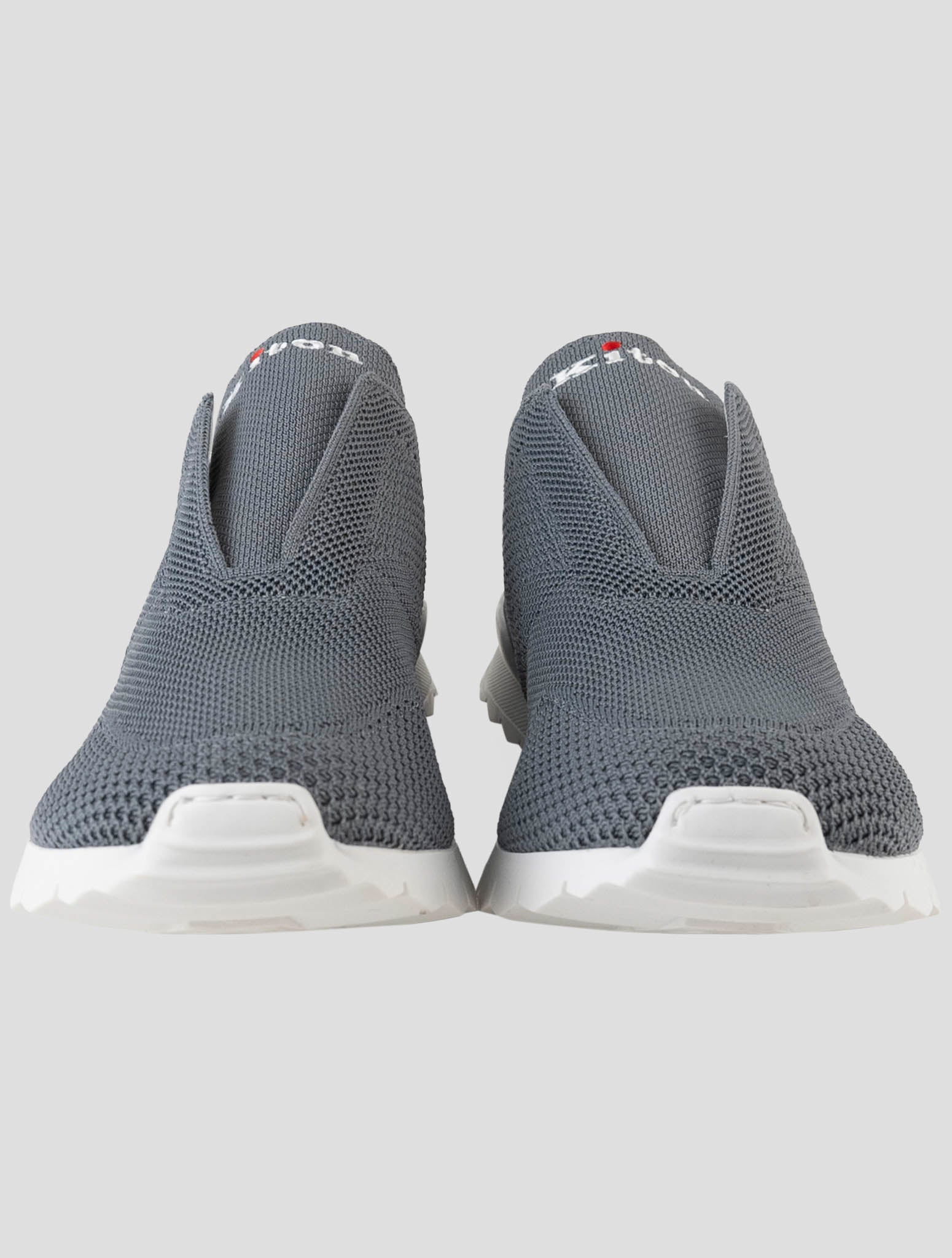 Kiton Gray Cotton Ea Sneakers