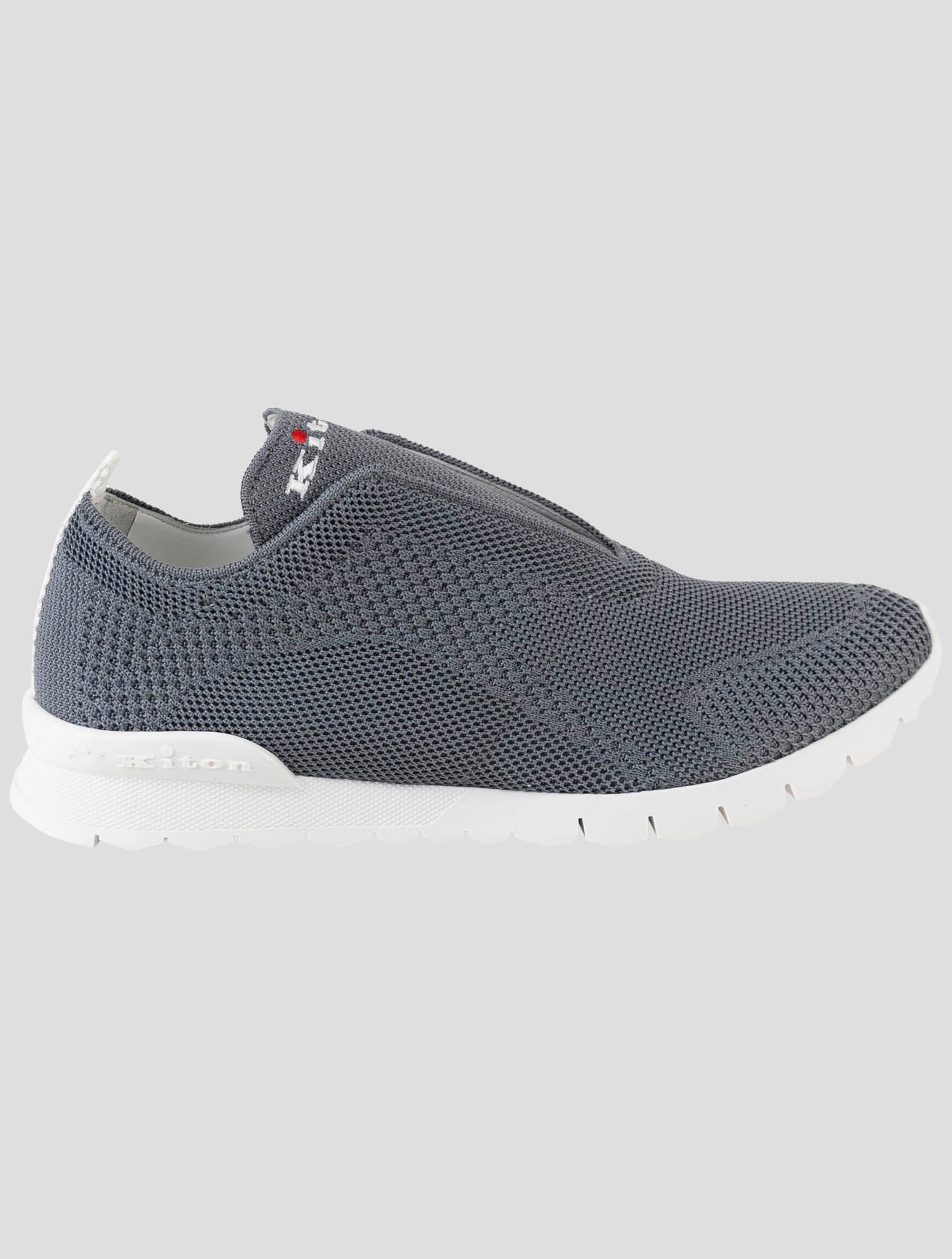 Kiton Gray Cotton Ea Sneakers