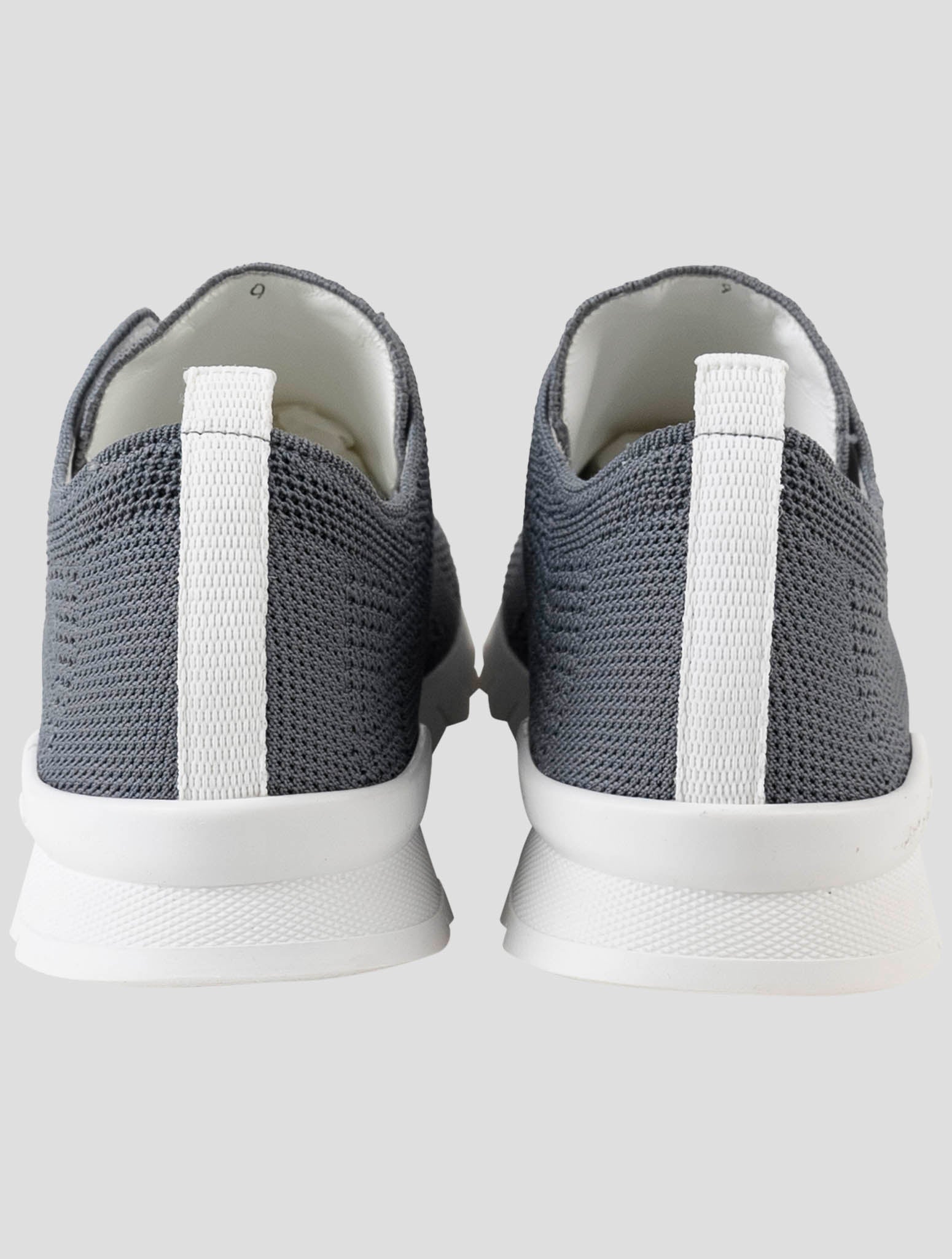 Kiton Gray Cotton Ea Sneakers