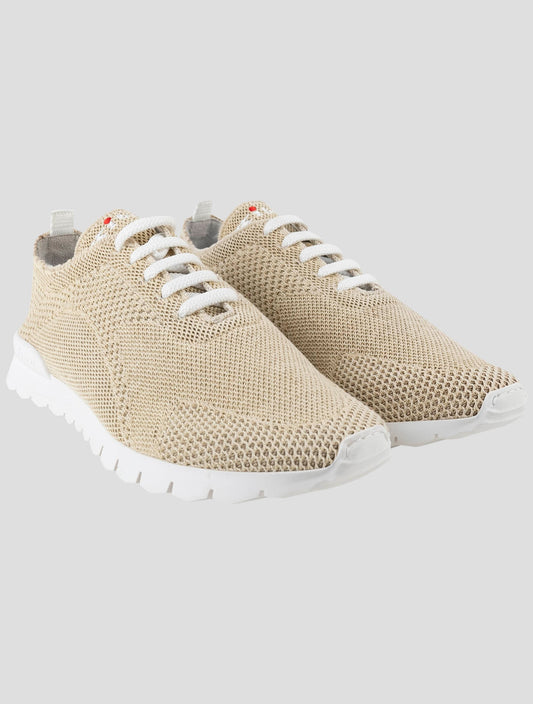 Kiton Beige Cotton Ea Sneakers
