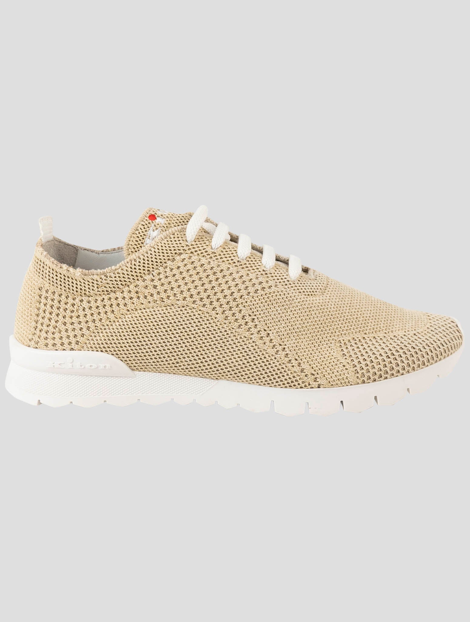 Kiton Beige Cotton Ea Sneakers