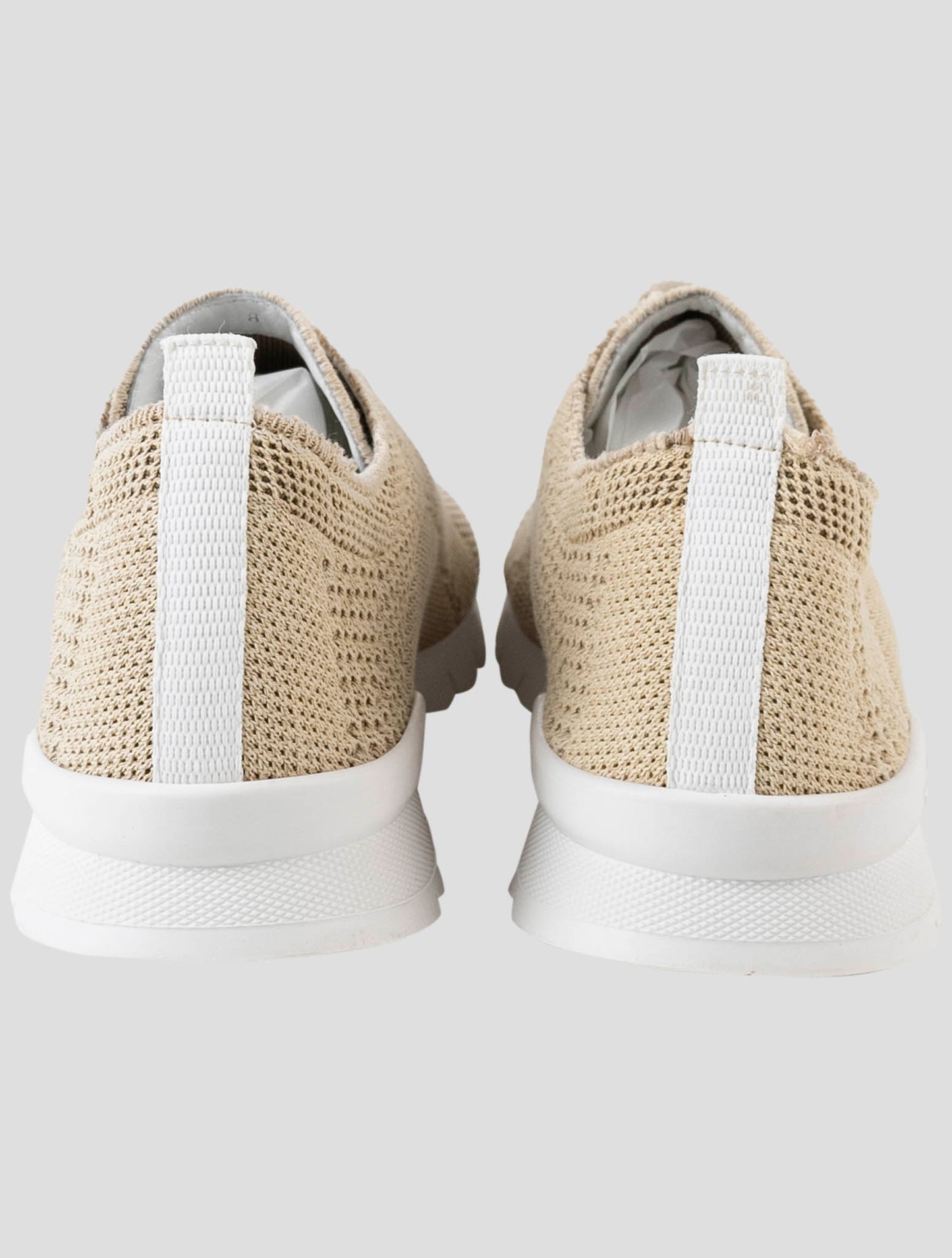 Kiton Beige Cotton Ea Sneakers