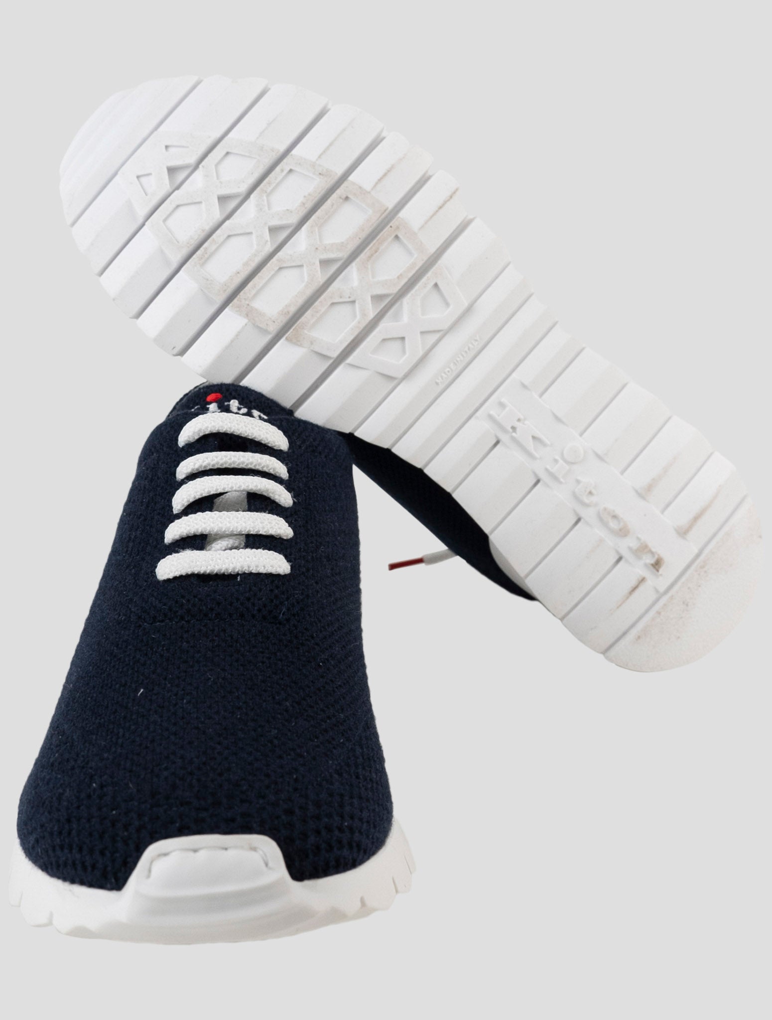 Kiton Blue Cotton Ea Sneakers