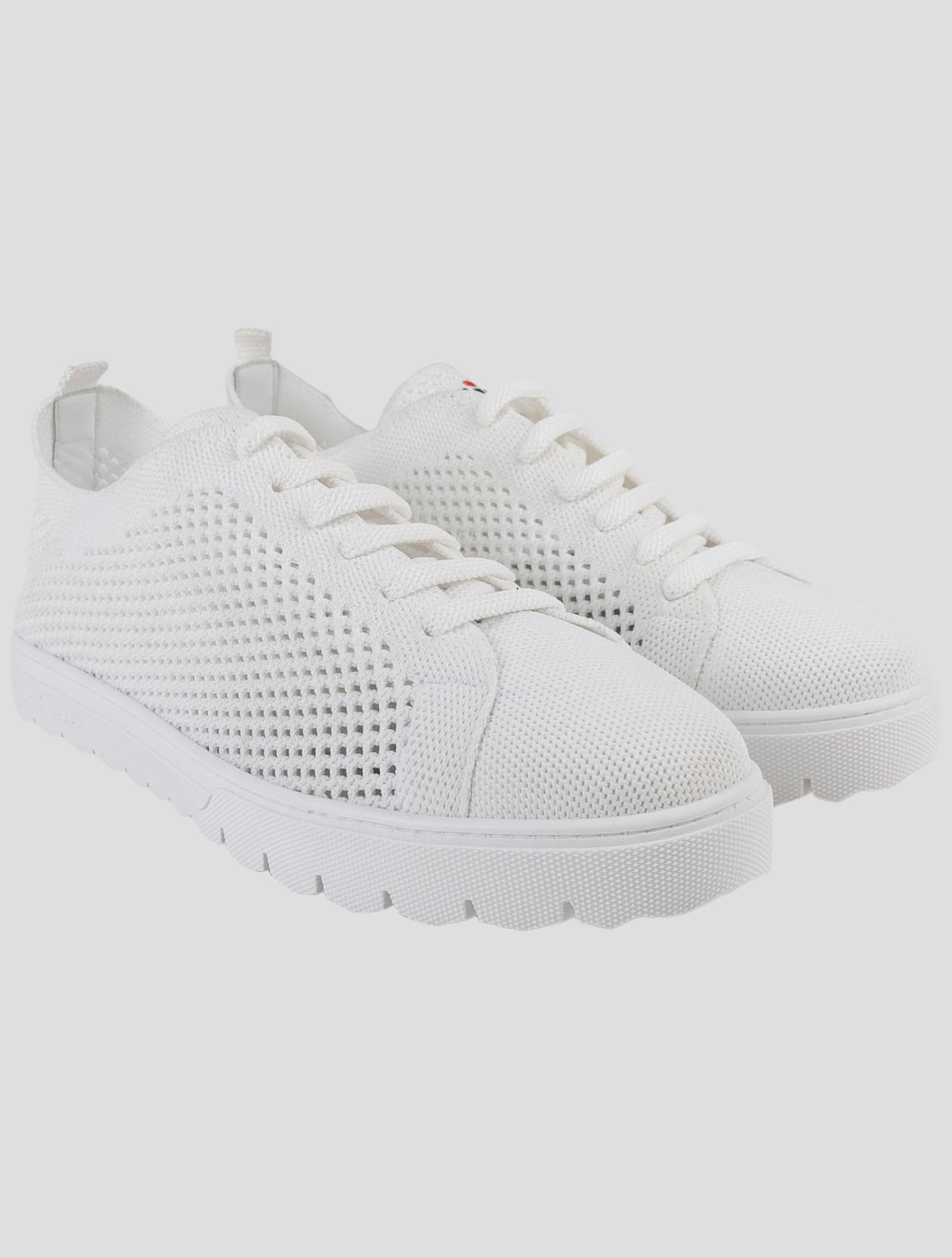 Kiton White Cotton Ea Sneakers