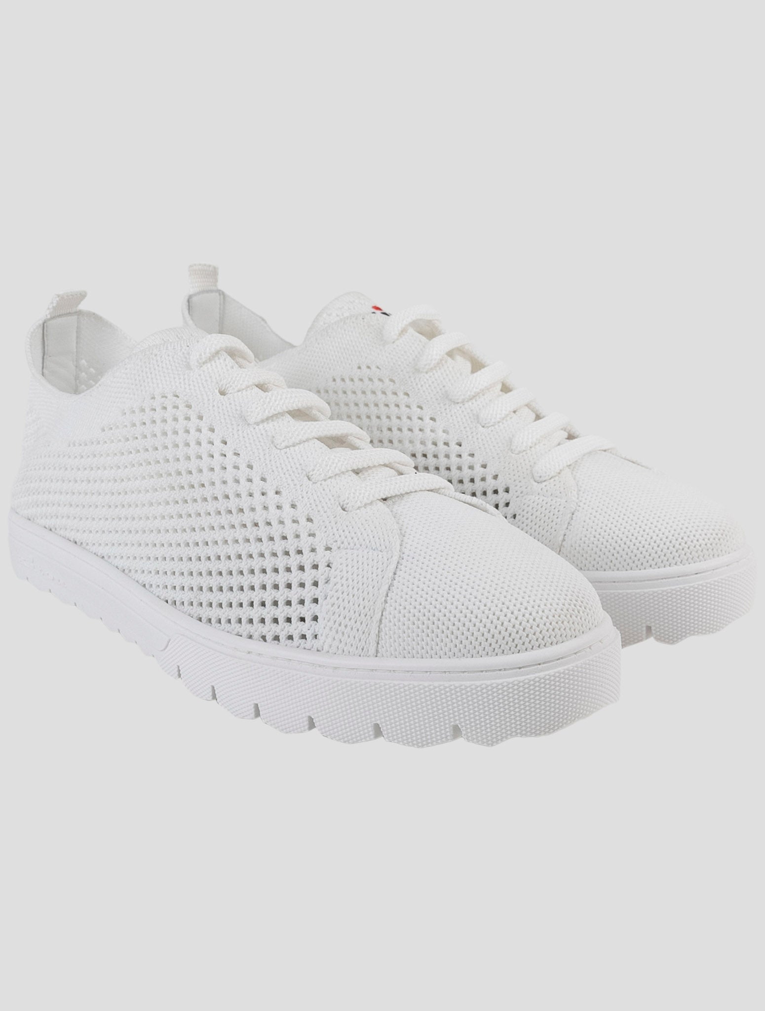 Kiton White Cotton Ea Sneakers