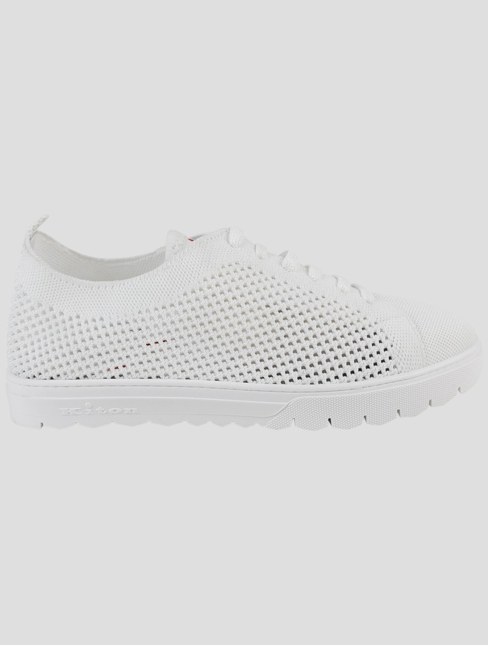 Kiton White Cotton Ea Sneakers