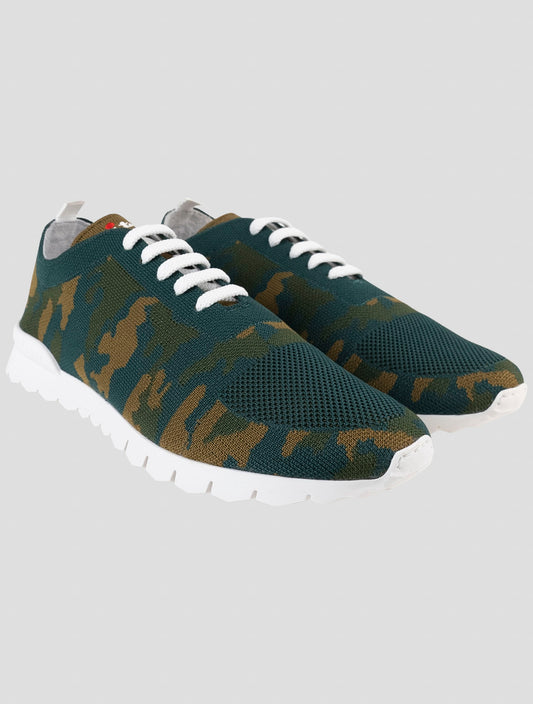 Kiton Green Cotton Ea Sneakers