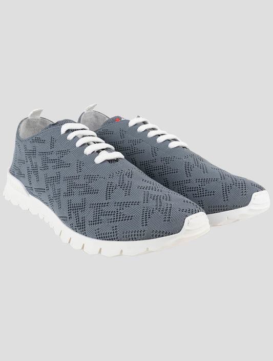 Kiton Gray Cotton Ea Sneakers
