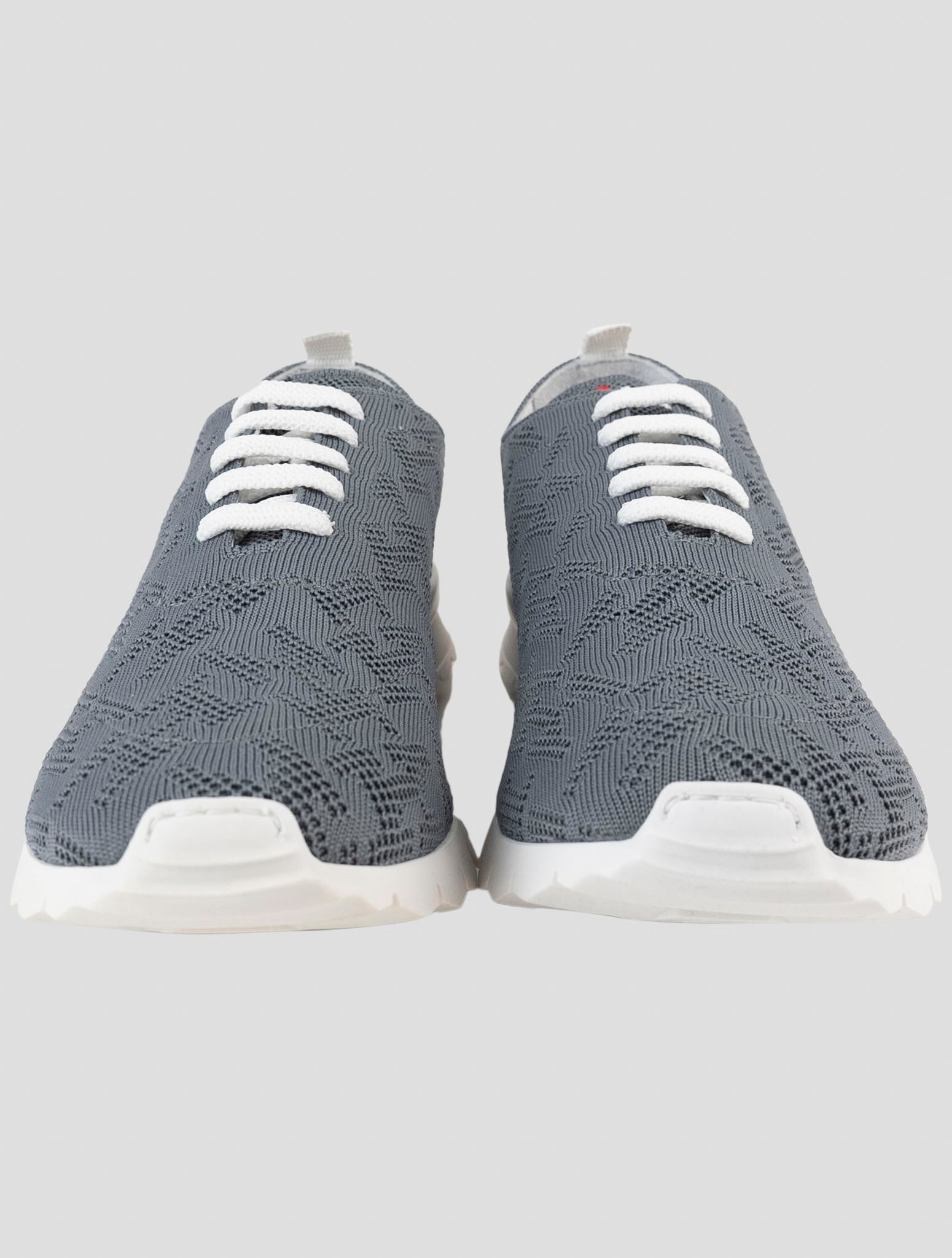 Kiton Gray Cotton Ea Sneakers