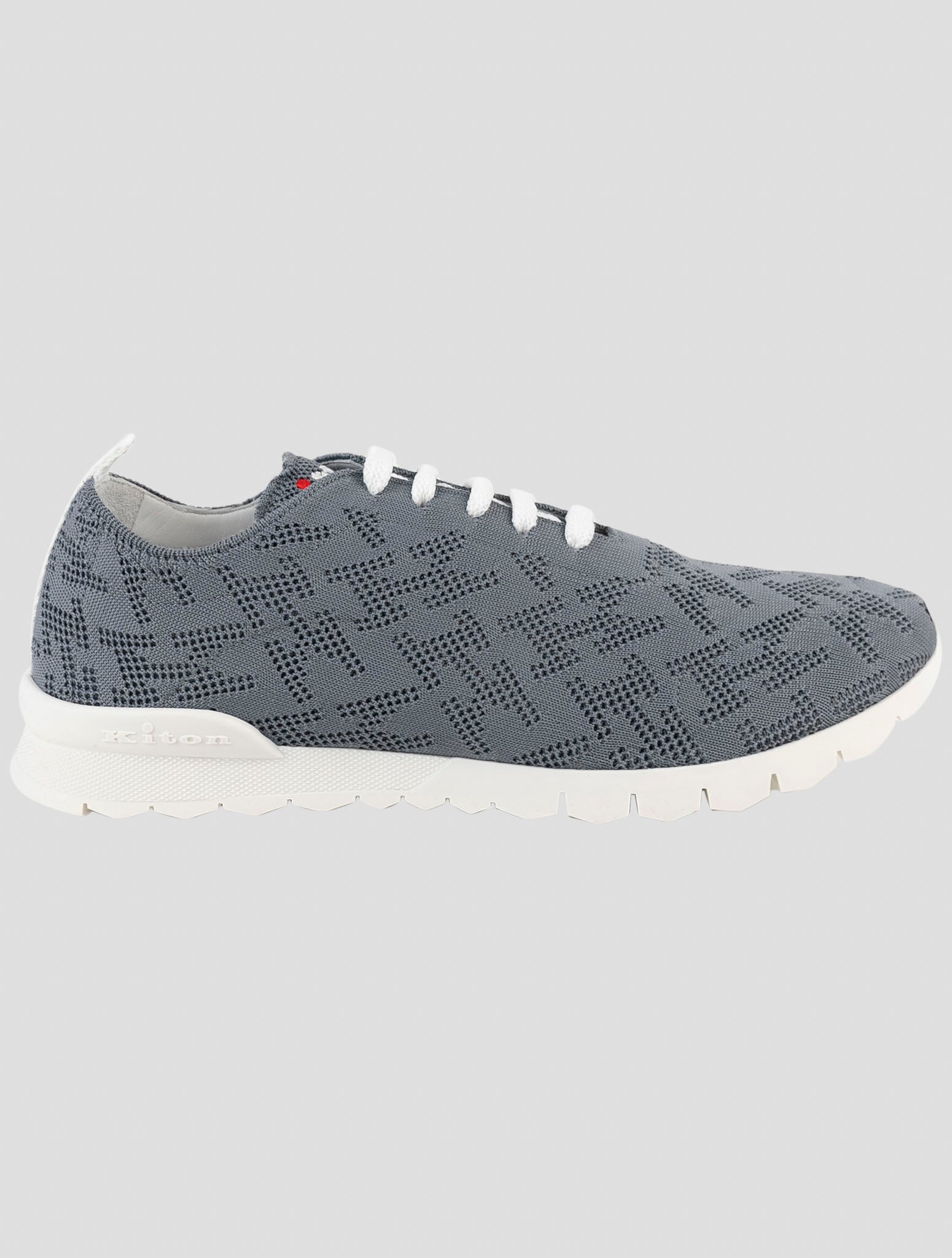 Kiton Gray Cotton Ea Sneakers