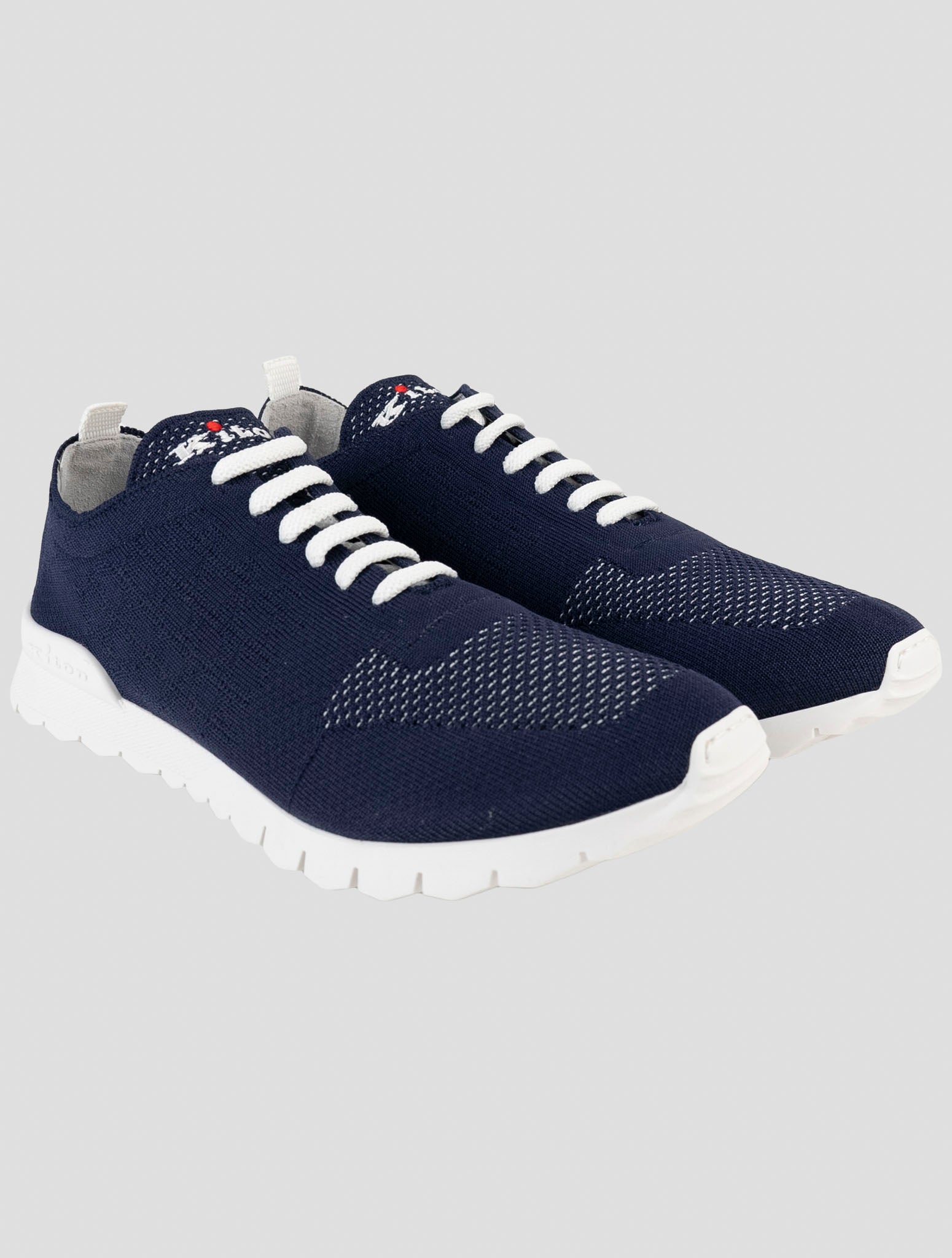 Kiton Blue Cotton Ea Sneakers