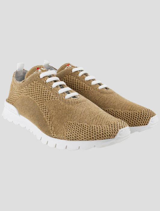 Kiton Brown Cotton Ea Sneakers