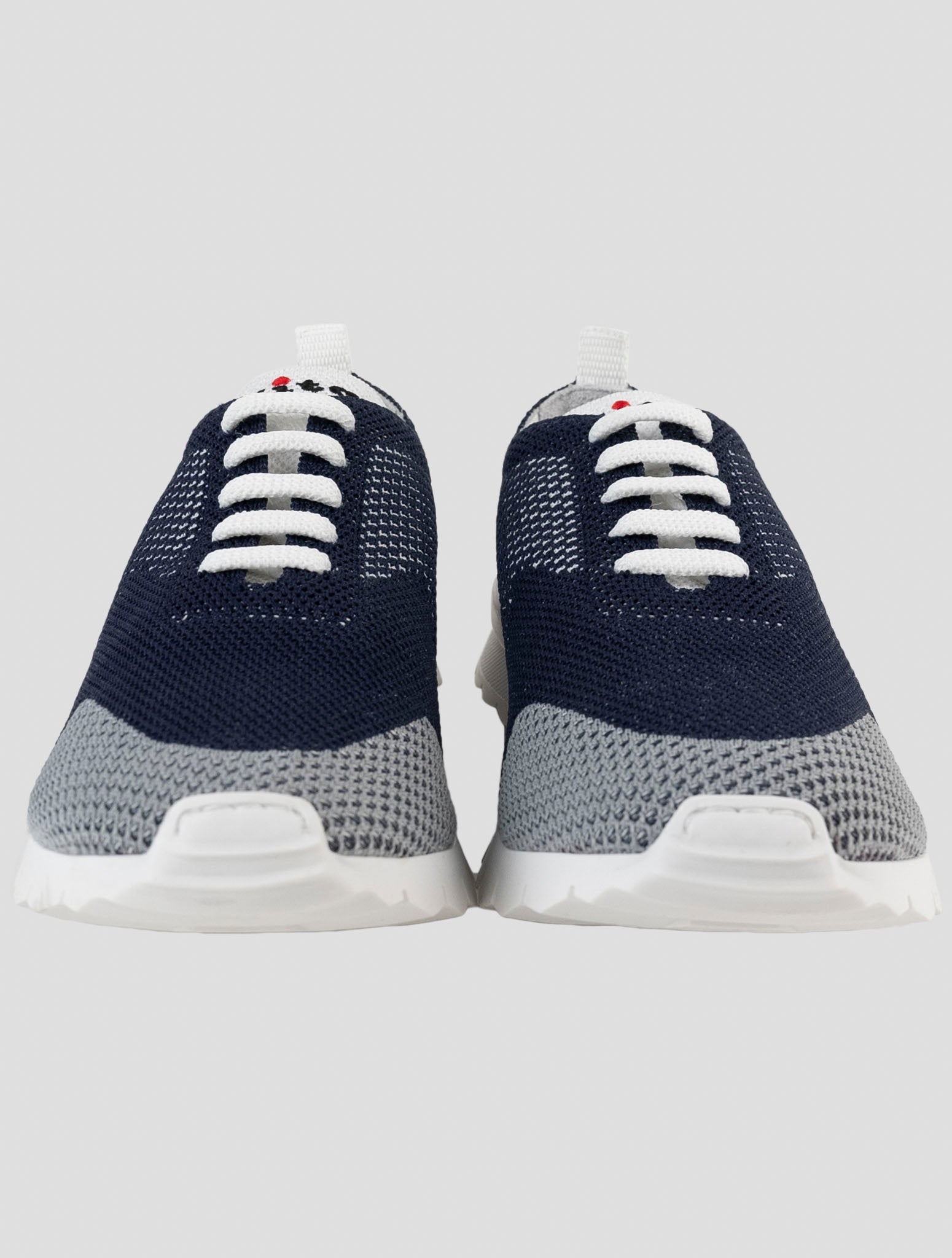 Kiton Blue Cotton Ea Sneakers