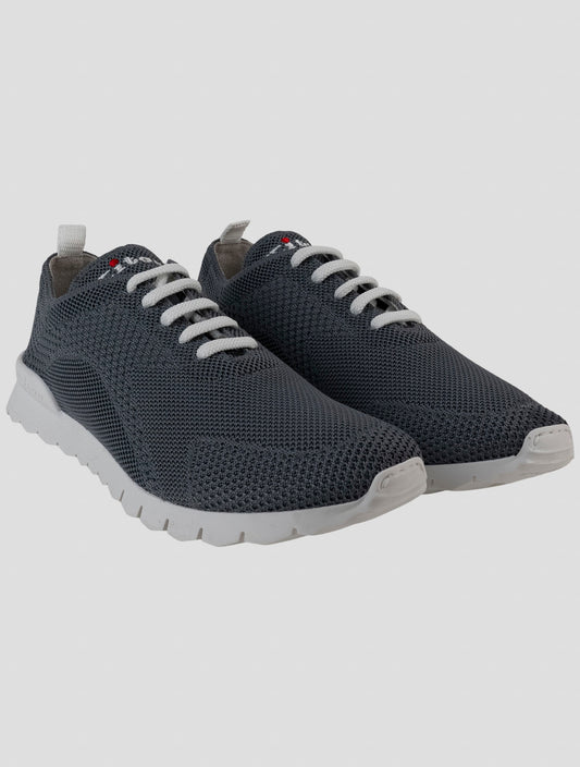Kiton Gray Cotton Ea Sneakers